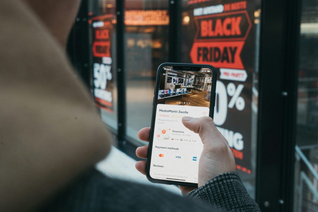 A person doing shopping via mobile.