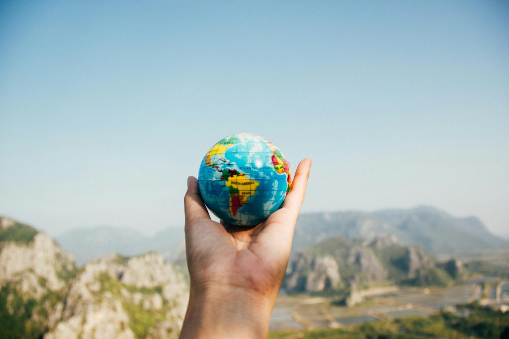 Globe Facing Mountain
