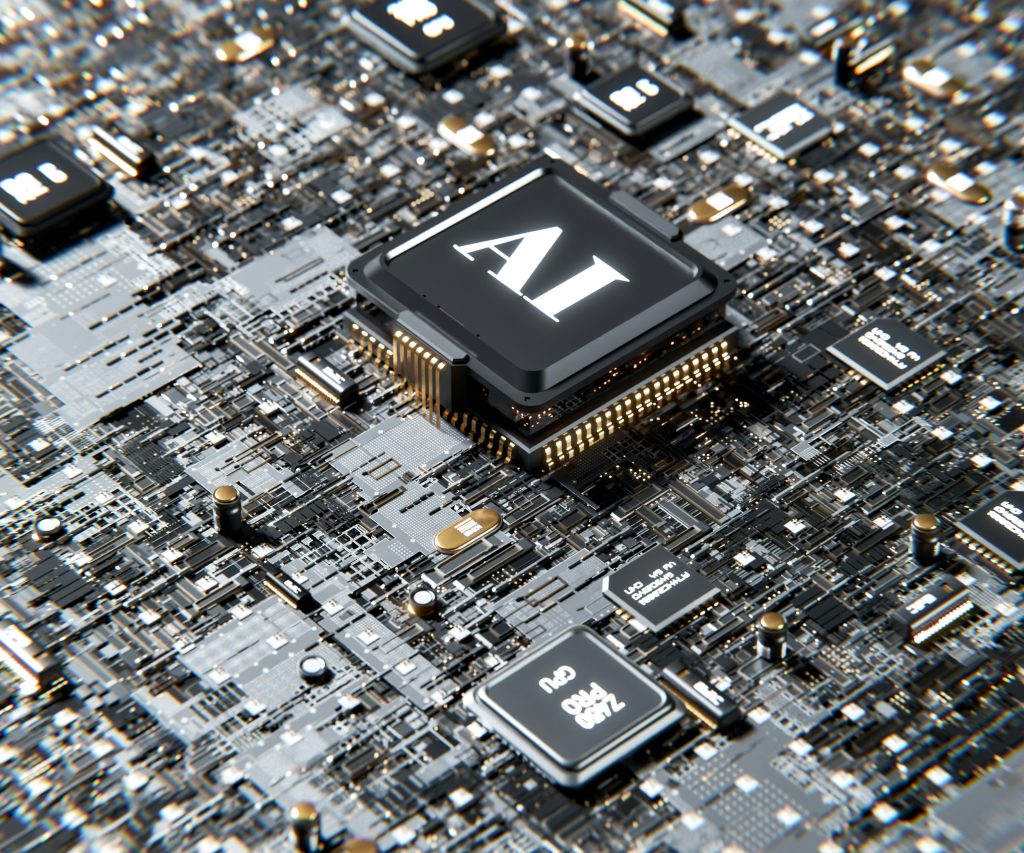 Image of computer chip placed on top of motherboard, key component for computer functionality.