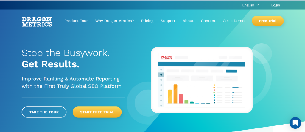 Screenshot of the Homepage of a Keyword research software