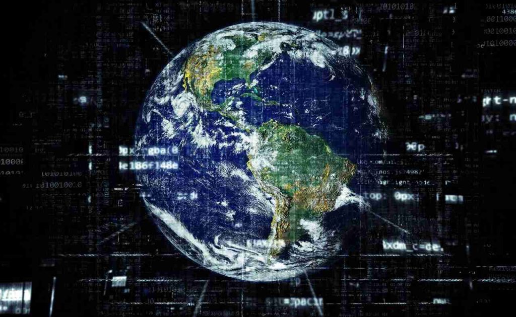 The Earth seen from space on a black background