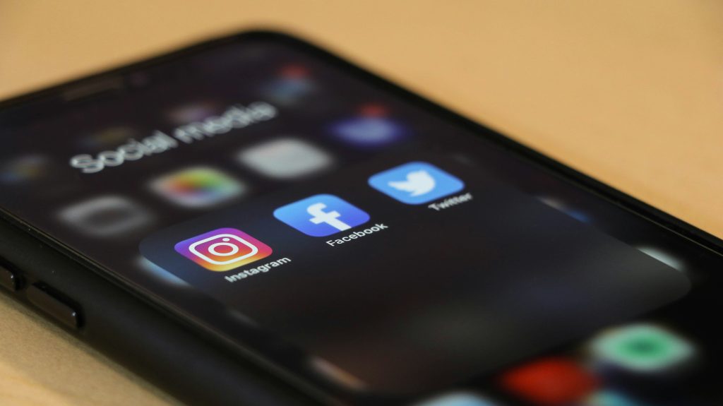 Iphone unlocked to a social media app page