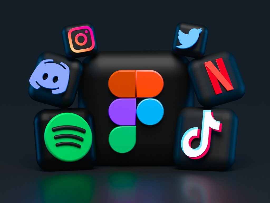 various social media app logos