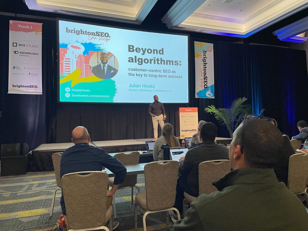 Picture of a conference held at BrightonSEO San Diego
