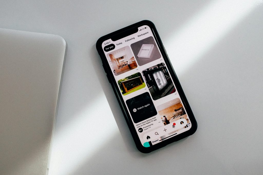image of a pinterest board on iphone